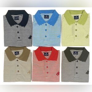 Men's Slim Fit Striped Polo Shirt Short Sleeves.